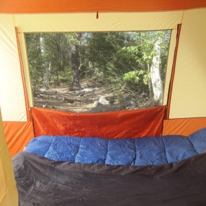 view from inside the tent