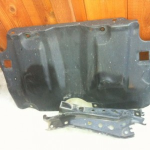 Stock skid plate with brackets and no bolts for sale