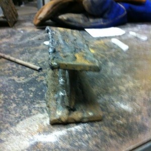 I beam from last week welding lab... Need a little practice