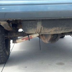 Rear shock held on the car by zipties. JEEP FTW!
