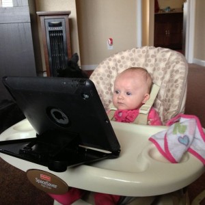 My 3 month old loves watching baby Einstein videos.
