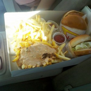 FINALLY! after 10 months of waiting. in n out cheeseburger and animal fries