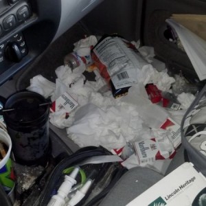 A customers car..smells so bad inside I had to stop to get out before I tos