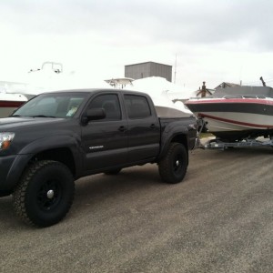 Now I'm pulling the boat.