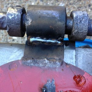 Baby's first weld. Repairing a shooting target my friend managed to br