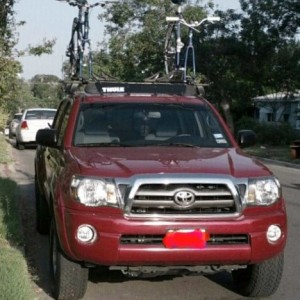2010 Tacoma with Thule Bike Rack on Roof