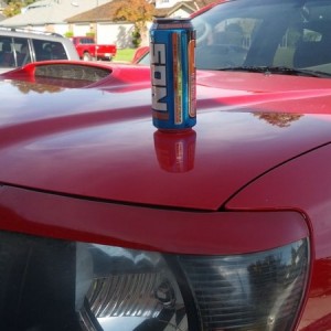 I can set a can on my hood. This just won't do.....