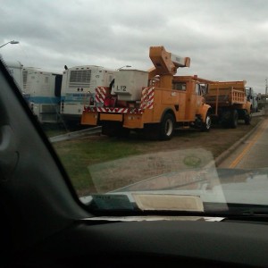 Long beach parking all city trucks n busses on bridge.....all bridges are n