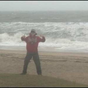 Me On Beach in Hurricane Sandy