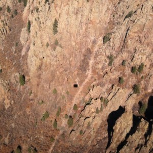 Our shadow about 1000 feet or 7.6 seconds down.