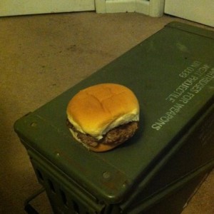 Real men can use anything as a plate. Even a 4MM ammo can.