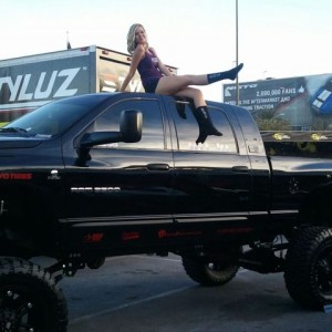 Got a random chick to pose on my bud's truck.