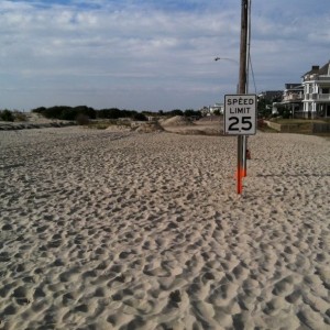 A little sand on the road.
