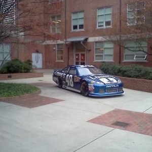 its always strange when jimmie johnson parks beside your class room.