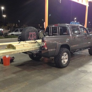 Picking up the lumber for the floating arm trebuchet we're building fo