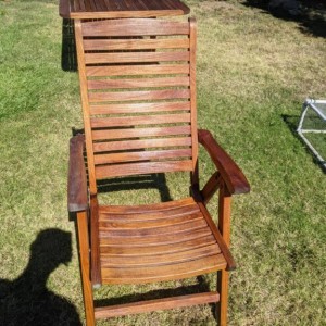 A little oil goes a long way for this old teak table!!