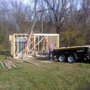 building a shed for our coal burner