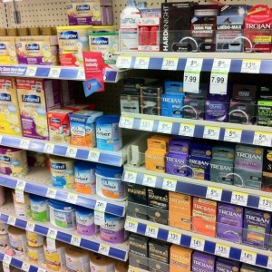 Why does Walgreens have condoms next to baby food?