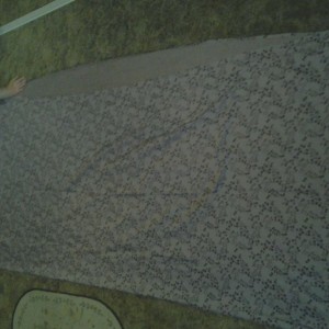 Wow. Supposed to be a rectangular curtain, look at the overhang. Thats piti