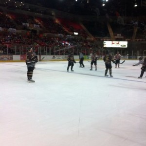 Jr league hockey, glass seats... Lol