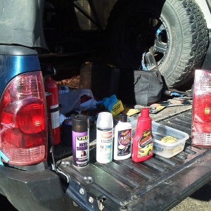 project for the day. taillight repair and tinting.