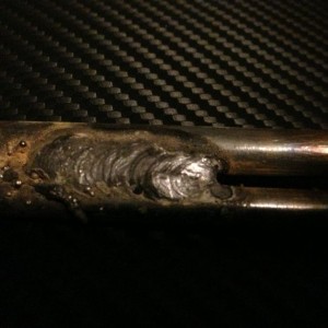 My very first time welding.lol by the way this is a cheap flux welder from 