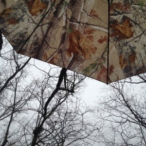 Treestand umbrella. Best hunting investment ever