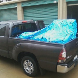 Movin stuff in the rain haha