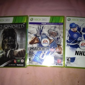 For Sale Dishonored $45 (New, Unopened) Madden 13 $40 & NHL 12 $15. All