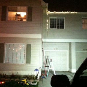 Putting up lights, gettin festive yo