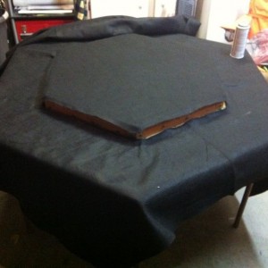 Re-felting the poker table