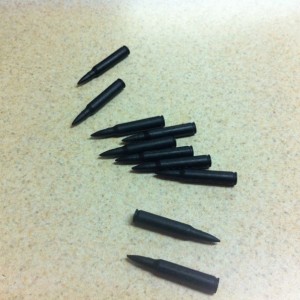 Flat black tacticool rounds. Makes it harder to see them flying at you at n