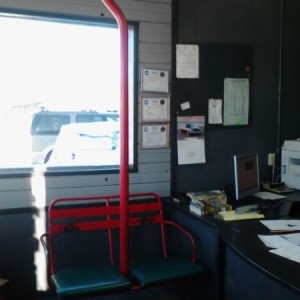 Waiting chair at the repair shop