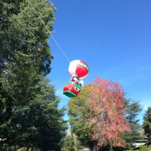 My neighbor it's nuts about Halloween and Xmas decorations