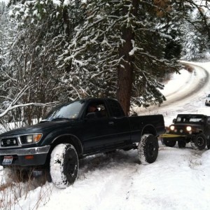 Derp strikes again. Got majorly stuck when I slid off this road. Had to get