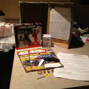 :rofl: Epic randomness! A great note, 2 issues of 4-Wheel Off-Road, a knife