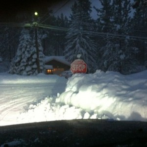 Snow keeps on falling.