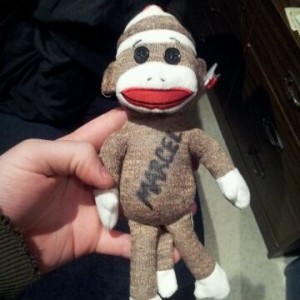 Touching my monkey for christmas. This message was sent from a Bell mobile 