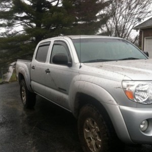 About lost the taco today. Slid off the road in a turn and into a filed and