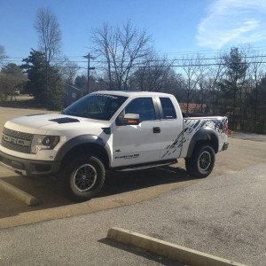 Guy had Hennessey do some work on his raptor. Supercharged with 605 hp now.