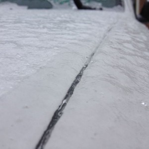 Plastered by ice