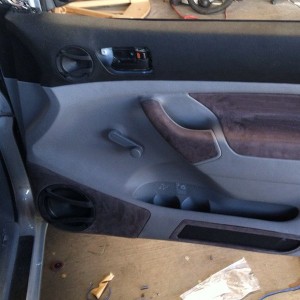 Custom door panel before and after