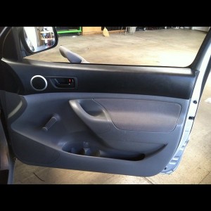 Custom door panel before and after