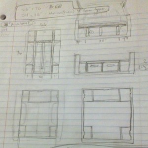 Platform first sketch. Need piano hinges.