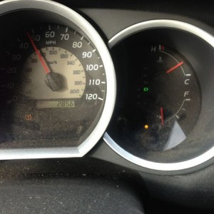 Light just came on...not too bad. ~302 with ODO correction.