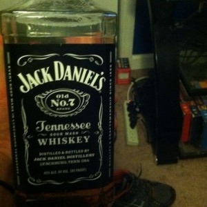 Drinking out the bottle.