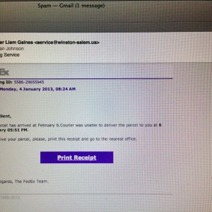 People are using emails that look like FedEx to send spam now too. Bitches.