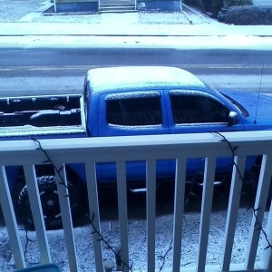 Finally snowing here.