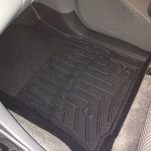 Debadged my WeatherTech floor mat to give it that clean look :-). Actually,
