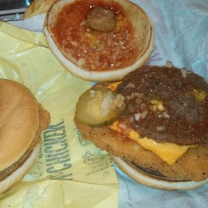 Wtf McDonald's? Apparently the mcdoubles have chicken on them now.